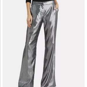 10crosby Derek lam gray silver lame trouser size 2
